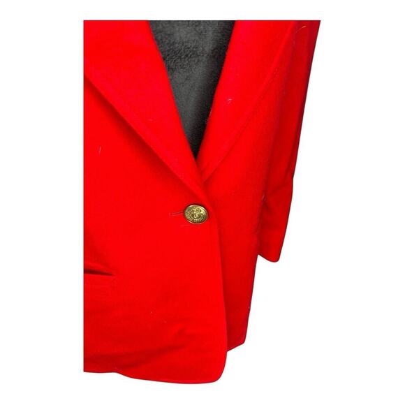 Vintage Lizsport by Liz Claiborne 100% Wool Red Jacket Blazer Lined Size 6 - Picture 6 of 10